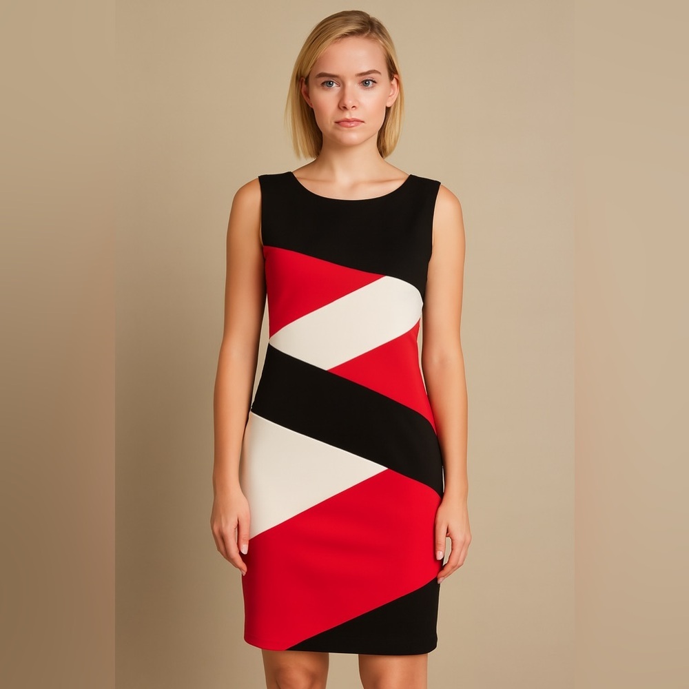 Michael Taylor Color Block Sleeveless Dress NWOT
